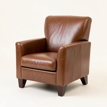 Klismos Genuine Leather Upholstered Side Chair (synthetic illustration; no displayed measurements)