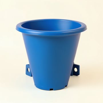 Fern Bluff Empty Railing Planter With Integral Brackets - Blue (synthetic illustration; no displayed measurements)