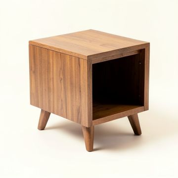 Seo Solid Wood 4 Legs End Table With Storage (synthetic illustration; no displayed measurements)