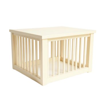 Juniper Edge Empty Furniture-Style Pet Crate - Cream (synthetic illustration; no displayed measurements)