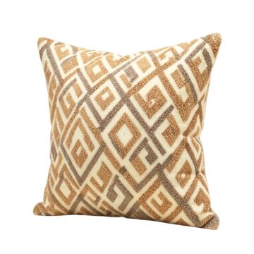 Theresa Applique Cotton Geometric Throw Pillow