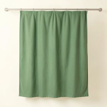 Cedar Arc Shower Curtain Hanging Flat From A Plain Rod (synthetic illustration; no displayed measurements)