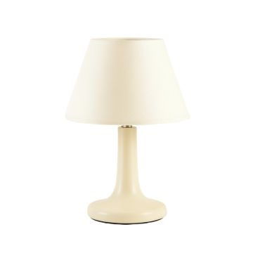 Summit Crest Table Lamp With A Plain Fabric Shade - Ivory