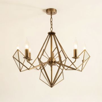 Yoakum 6 - Light Statement Geometric Chandelier (synthetic illustration; no displayed measurements)
