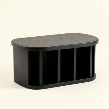 Oak Arc Shoe Storage Bench (synthetic illustration; no displayed measurements)
