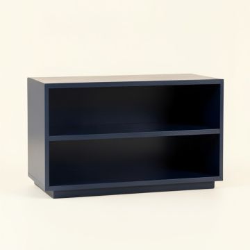 Cove Bluff Low Bookcase - Navy (synthetic illustration; no displayed measurements)