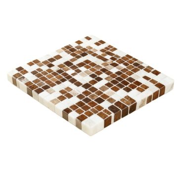 Damasco Copper 12 '' X 12 '' Glass And Metal Mosaic Tile