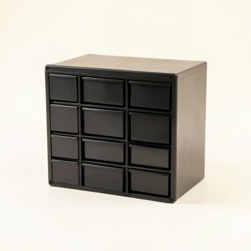 Olive Dale Small-Parts Storage Drawer Cabinet - Black (synthetic illustration; no displayed measurements)