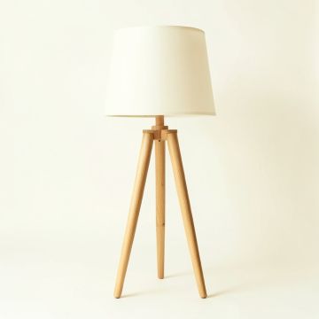 Ridge Branch Floor Lamp With A Plain Fabric Shade - Cream (synthetic illustration; no displayed measurements)