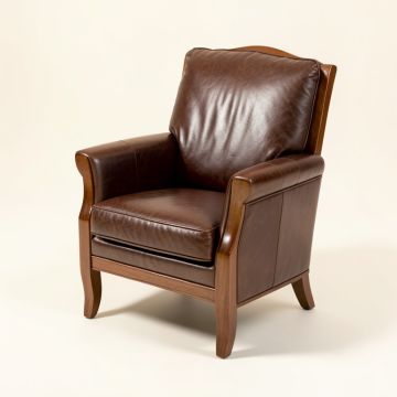 Kyng 28 '' Wide Leather Match Club Chair (synthetic illustration; no displayed measurements)