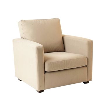 Reed Bluff Upholstered Armchair - Beige (synthetic illustration; no displayed measurements)
