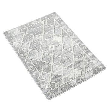 Kenmore Geometric Light Gray/Medium Gray/White Area Rug