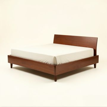 Mid-Century Modern Low Profile Standard Bed (synthetic illustration; no displayed measurements)