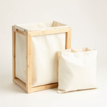 Moss Crossing Laundry Sorting Station With Plain Removable Bags - Cream (synthetic illustration; no displayed measurements)