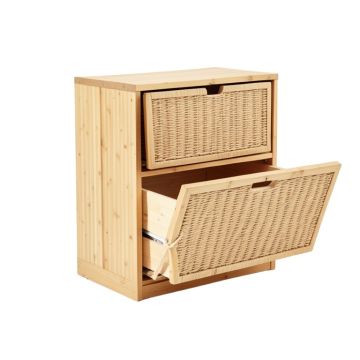 Rowan Bridge Freestanding Pull-Out Hamper Cabinet - Beige