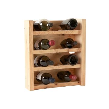 Bradfield 8 Bottle Wall Mounted Wine Bottle And Glass Rack In Natural