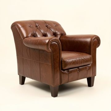 Federigo 35 '' Wide Tufted Genuine Leather Armchair (synthetic illustration; no displayed measurements)