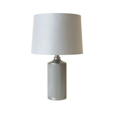 Hazel Canyon Table Lamp With A Plain Fabric Shade - Gray