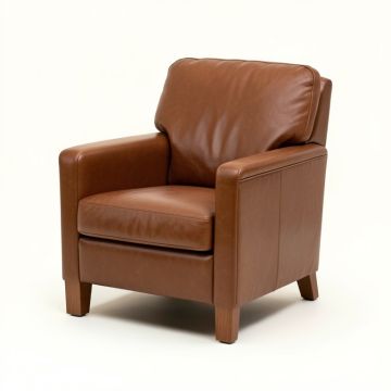 Nicola 32.5 '' Wide Top Grain Leather Armchair (synthetic illustration; no displayed measurements)