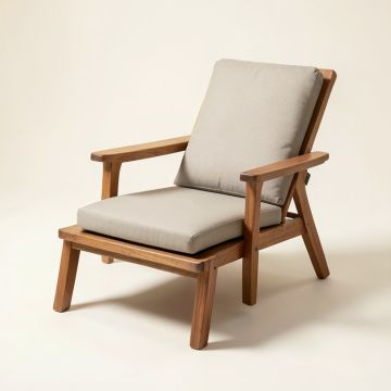 Newport Outdoor Patio Chair With Cushions (synthetic illustration; no displayed measurements)