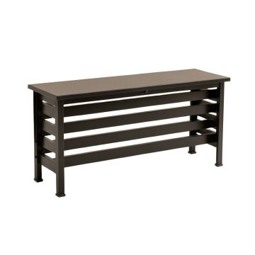 Olive Branch Narrow Outdoor Storage Bench - Black