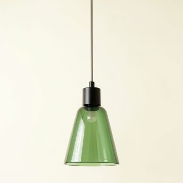 Pine Bluff Pendant Light Suspended From One Plain Cable - Green (synthetic illustration; no displayed measurements)