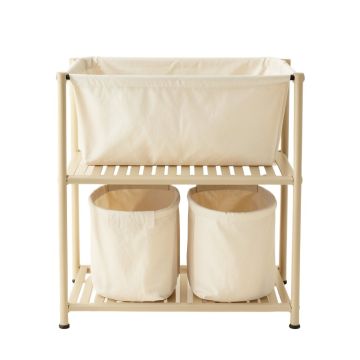 Willow Crest Laundry Sorting Station With Plain Removable Bags - Beige