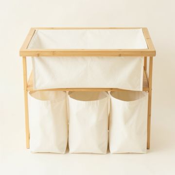 Spruce Dale Laundry Sorting Station With Plain Removable Bags - Ivory (synthetic illustration; no displayed measurements)