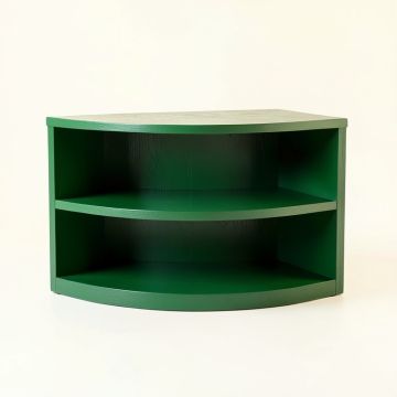 Pine Bend Low Bookcase - Green (synthetic illustration; no displayed measurements)