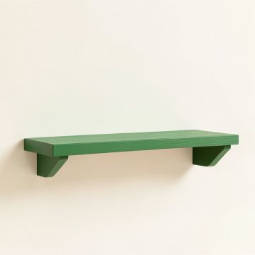 Oak Arc Wall-Mounted Shelf - Green (synthetic illustration; no displayed measurements)