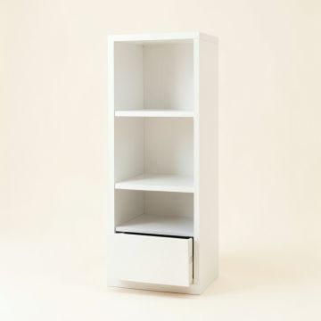 Aspen Dell Narrow Cubby Tower - White (synthetic illustration; no displayed measurements)