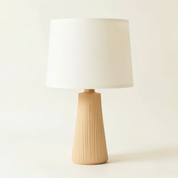 Pine Canyon Table Lamp With A Plain Fabric Shade - Ivory (synthetic illustration; no displayed measurements)