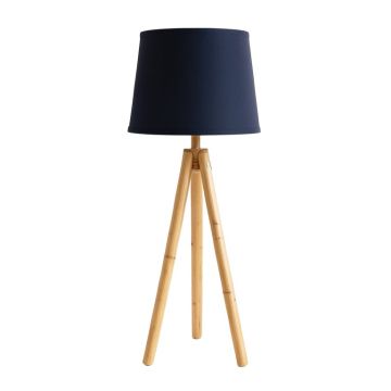 Bay Brook Floor Lamp With A Plain Fabric Shade - Navy