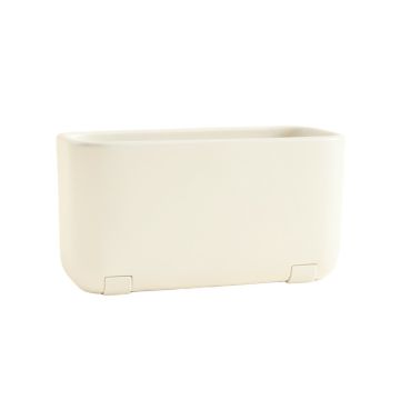 Hill Crossing Empty Railing Planter With Integral Brackets - White