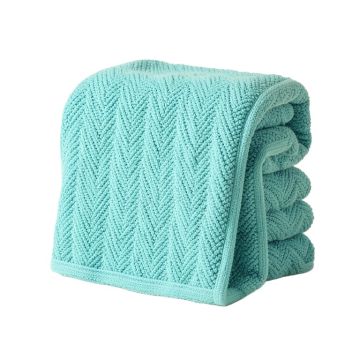 Diana Knit Zig-Zag Textured Turquoise Throw (synthetic illustration; no displayed measurements)