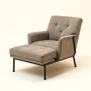 Bowles 24.5 '' Wide Tufted Polyester Lounge Chair And Ottoman (synthetic illustration; no displayed measurements)