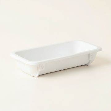 Ridge Bluff Empty Railing Planter With Integral Brackets - White (synthetic illustration; no displayed measurements)