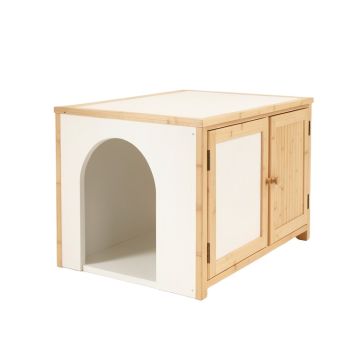Stone Canyon Empty Furniture-Style Litter Enclosure - White