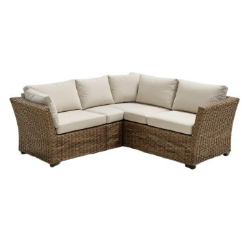 Ginelie 113.36 '' Wide Outdoor Wicker U-Shaped Patio Sectional With Cushions