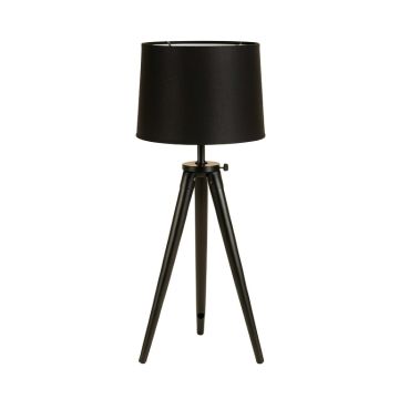 Maple Canyon Floor Lamp With A Plain Fabric Shade - Black