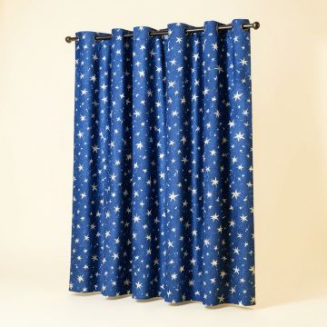 Stars And Dots In Disco Geometric Semi-Sheer Thermal Rod Pocket Single Curtain Panel (synthetic illustration; no displayed measurements)