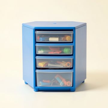 Ridge Branch Small-Parts Storage Drawer Cabinet - Blue (synthetic illustration; no displayed measurements)