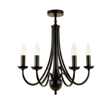 Doucette 9 - Light Candle Style Wagon Wheel Chandelier