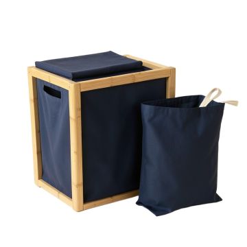 Glen Bluff Laundry Sorting Station With Plain Removable Bags - Navy