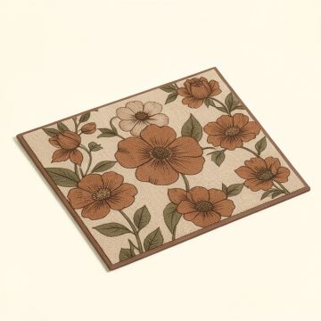 Fairview Rectangle Welcome Flower Painted Vinyl Back Painting 29 In . X (synthetic illustration; no displayed measurements)