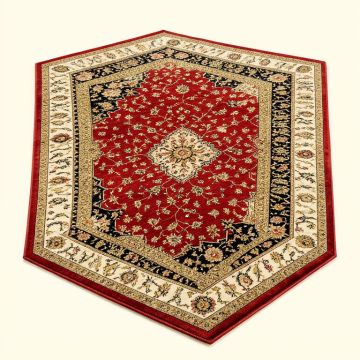 Mabe Power Loom Red/Gold/Beige/Black Rug (synthetic illustration; no displayed measurements)