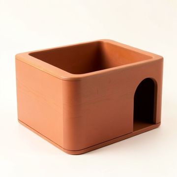 Wren Canyon Empty Furniture-Style Litter Enclosure - Terracotta (synthetic illustration; no displayed measurements)