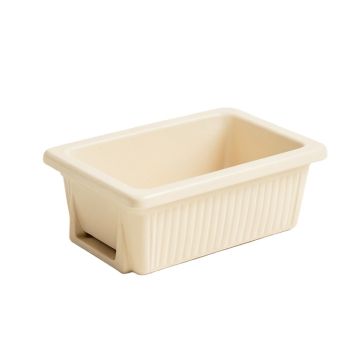 Rowan Bluff Empty Railing Planter With Integral Brackets - Cream