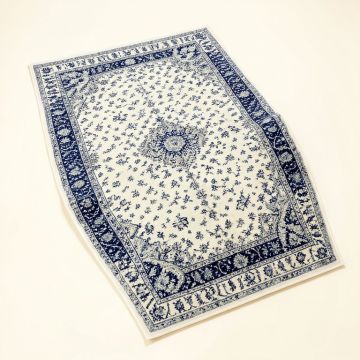 Macy Oriental White/Royal Blue Area Rug (synthetic illustration; no displayed measurements)
