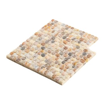 Noburu Baroque 1 '' X 1 '' Seashell Grid Mosaic Tile